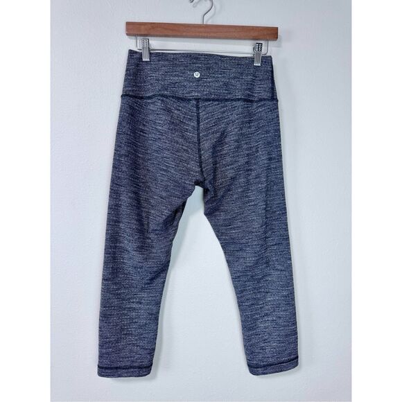 Lululemon Wunder Under Pant Coco Pique Crop Leggings Size 10 - Picture 8 of 8